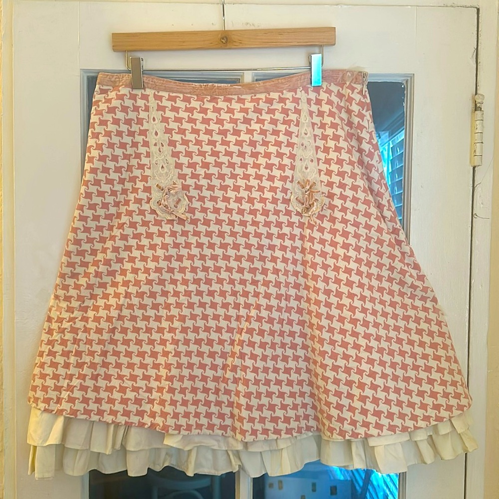 Anthropologie Pink Skirt with ruffle base